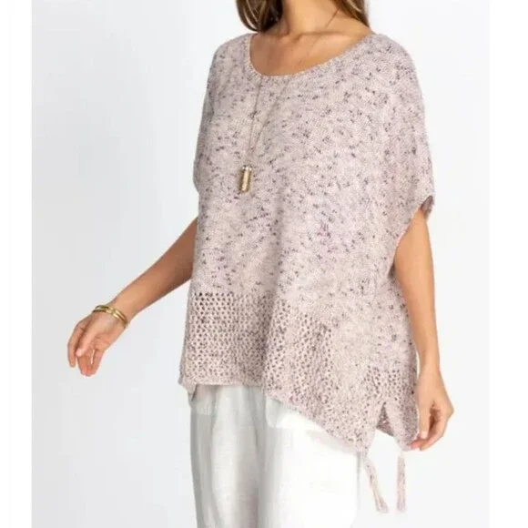 Johnny Was Knitted Poncho with Tassels Style No: M65622 RN# 149414